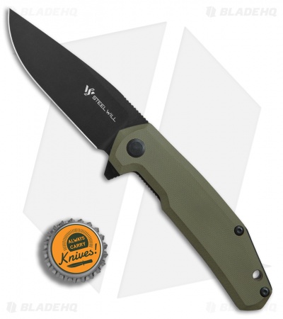 Steel Will Tenet Liner Lock Knife OD Green G-10 (3.25" Black) F30-33 