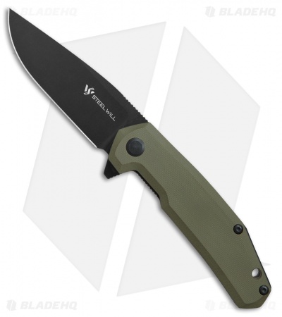 Steel Will Tenet Liner Lock Knife OD Green G-10 (3.25" Black) F30-33 