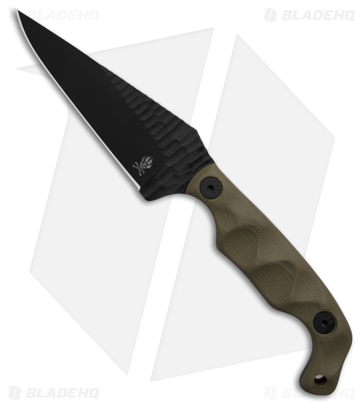 Stroup Knives Bravo 5 Fixed Blade Knife OD Green G-10 (3.75" Black)