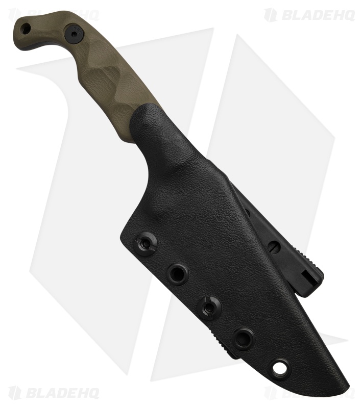 Stroup Knives Bravo 5 Fixed Blade Knife OD Green G-10 (3.75" Black)