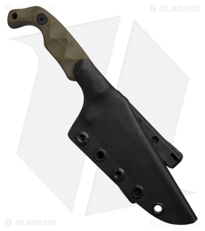 Stroup Knives Bravo 5 Fixed Blade Knife OD Green G-10 (3.75" Black)