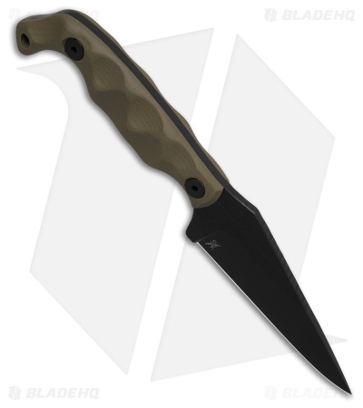 Stroup Knives Bravo 5 Fixed Blade Knife OD Green G-10 (3.75" Black)