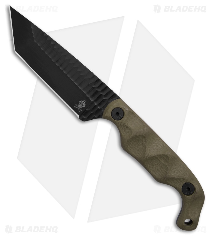 Stroup Knives Bravo 5 Tanto Fixed Blade Knife OD Green G-10 (3.5" Black)