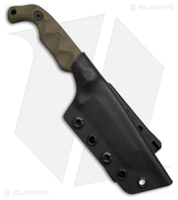 Stroup Knives Bravo 5 Tanto Fixed Blade Knife OD Green G-10 (3.5" Black)