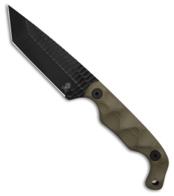 Stroup Knives Bravo 5 Tanto Fixed Blade Knife OD Green G-10 (3.5" Black)