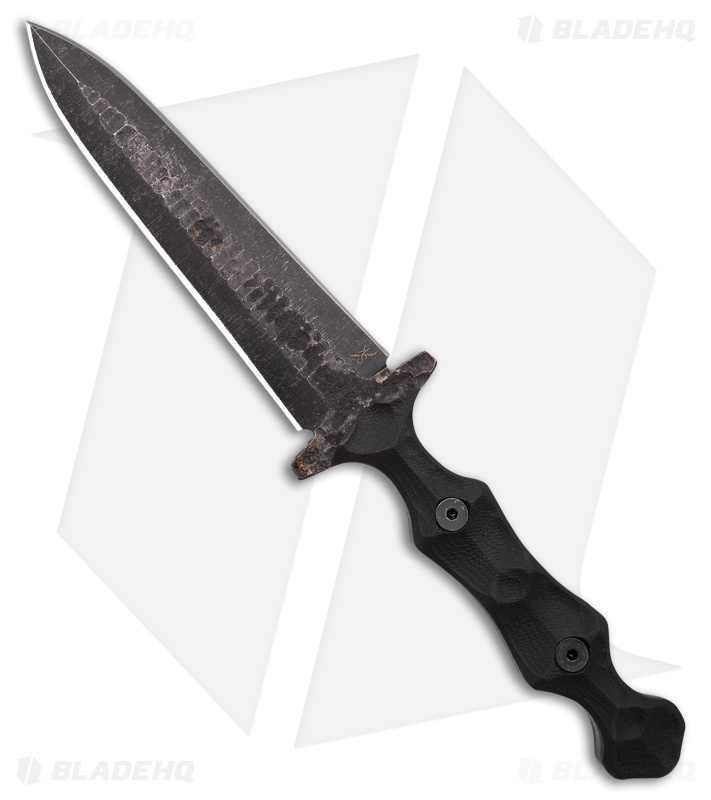 Stroup Knives Dagger Fixed Blade Knife Black G-10 (5.25" Black SW)