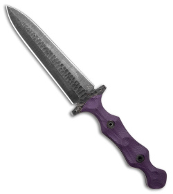 Stroup Knives Dagger Fixed Blade Knife Purple G-10 (5.25" Black SW)