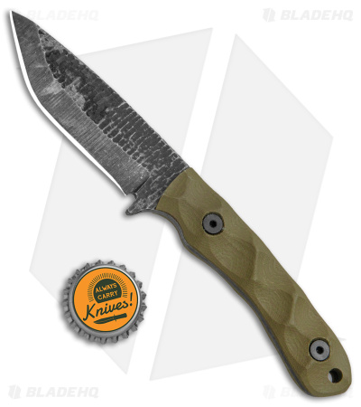 Stroup Knives GP2 Fixed Blade Knife OD Green G-10 (3.75" Black SW)