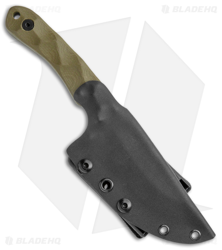 Stroup Knives GP2 Fixed Blade Knife OD Green G-10 (3.75" Black SW)