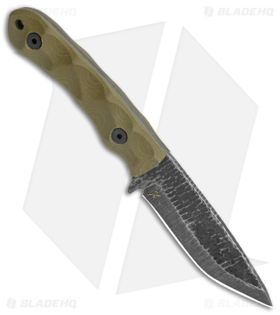 Stroup Knives GP2 Fixed Blade Knife OD Green G-10 (3.75" Black SW)