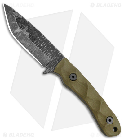 Stroup Knives GP2 Fixed Blade Knife OD Green G-10 (3.75" Black SW)