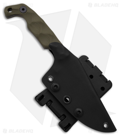 Stroup Knives Mini EDC Fixed Blade Knife OD Green G-10 (3.1" Black SW)