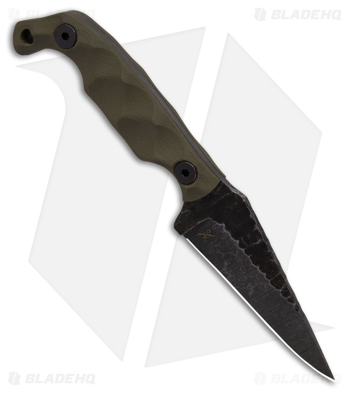 Stroup Knives Mini EDC Fixed Blade Knife OD Green G-10 (3.1" Black SW)