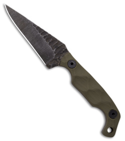 Stroup Knives Mini EDC Fixed Blade Knife OD Green G-10 (3.1" Black SW)