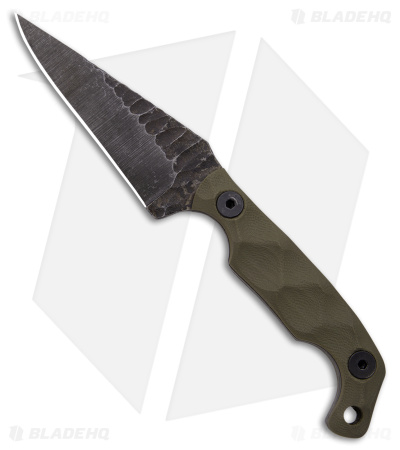 Stroup Knives Mini EDC Fixed Blade Knife OD Green G-10 (3.1" Black SW)