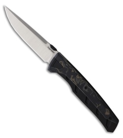 Suprlativ Knives Matador Frame Lock Knife Canvas Micarta/Black Ti (3.8" Satin)