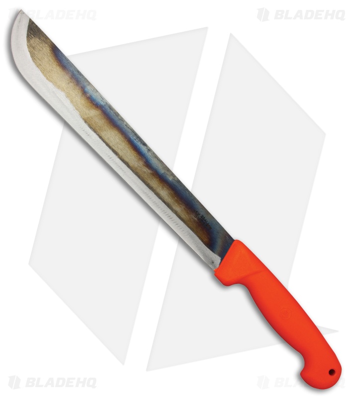 Svord Kiwi Machete Fixed Blade w/ Orange Handle Black Sheath (12" Flamed)