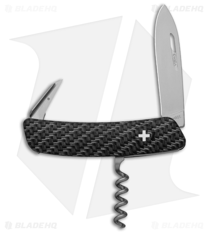 Swiza D01 Swiss Pocket Knife Sim. Carbon Fiber (3" Satin)