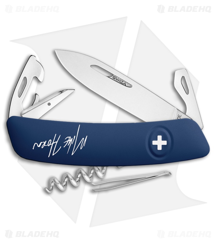 Swiza D03 Swiss Pocket Pangea Mike Horn Knife Blue (3" Satin)