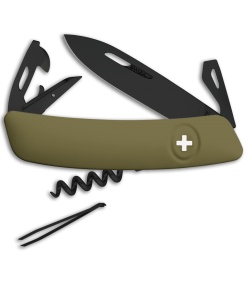 Swiza D03 Swiss Pocket Knife Olive (3" Black)