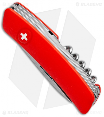 Swiza D07 Button Lock Swiss Pocket Knife Red (2.75" Satin) 