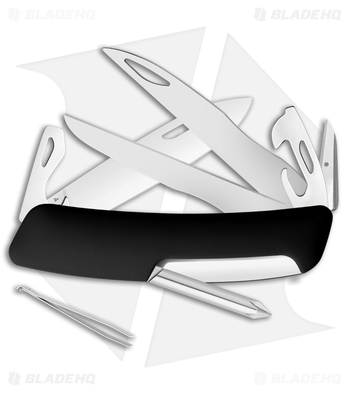 SWISS SWIZA 8 未使用在庫品　順調稼働　厚い真鍮の塊　十字カット風防 Swiza D08 Button Lock Swiss Pocket Knife | Black | Blade HQ