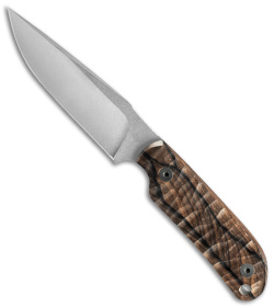 TB Outdoor Commandeur All-Purpose Fixed Blade Knife Brown Tonewood (4.25" SW)