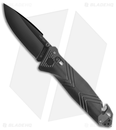 TB Outdoor CAC  Vengeur Bar Lock Knife w/ Breaker Black (3.7" Black ) 