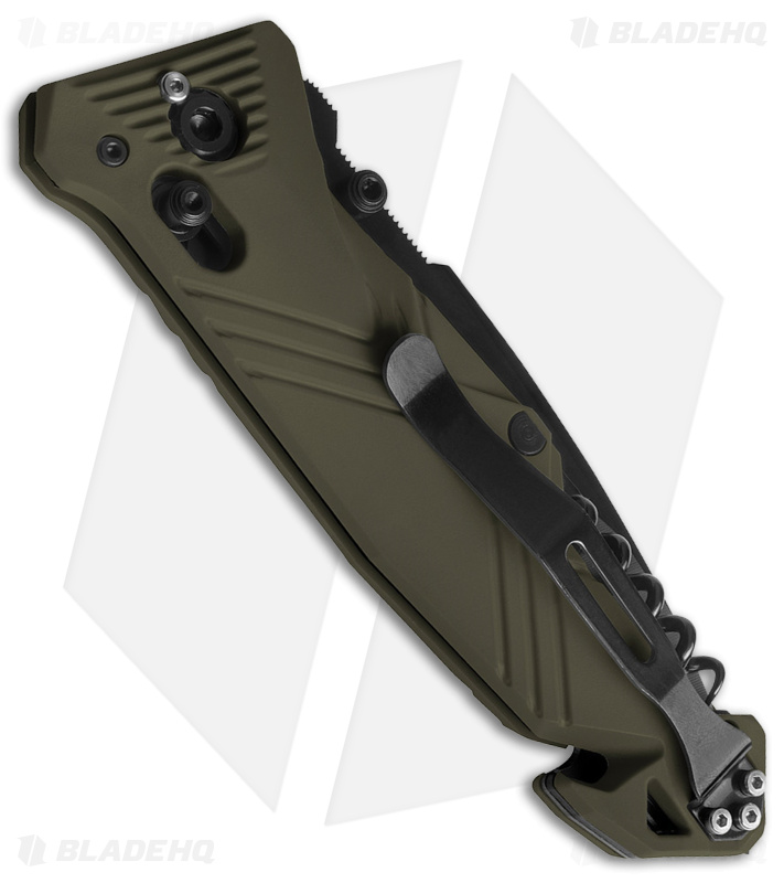 TB Outdoor CAC  Vengeur Bar Lock Knife w/ Breaker OD Green (3.7" Black ) 