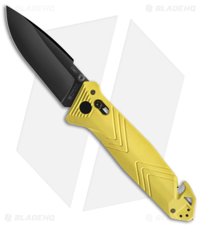TB Outdoor CAC  Vengeur Bar Lock Knife w/ Breaker Yellow (3.7" Black) 