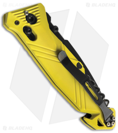TB Outdoor CAC  Vengeur Bar Lock Knife w/ Breaker Yellow (3.7" Black Serr) 