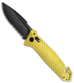 TB Outdoor CAC  Vengeur Bar Lock Knife w/ Breaker Yellow (3.7" Black Serr) 