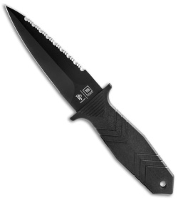 TB Outdoor Protecteur Tactical Fixed Blade Knife Black Polymer (4" Black)