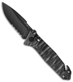 TB Outdoor CAC S200 Utility Bar Lock Knife Black Polymer (3.7" Black Serr) 