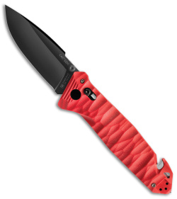 TB Outdoor CAC S200 Bar Lock Knife w/ Glass Breaker Red Polymer (3.7" Black) 