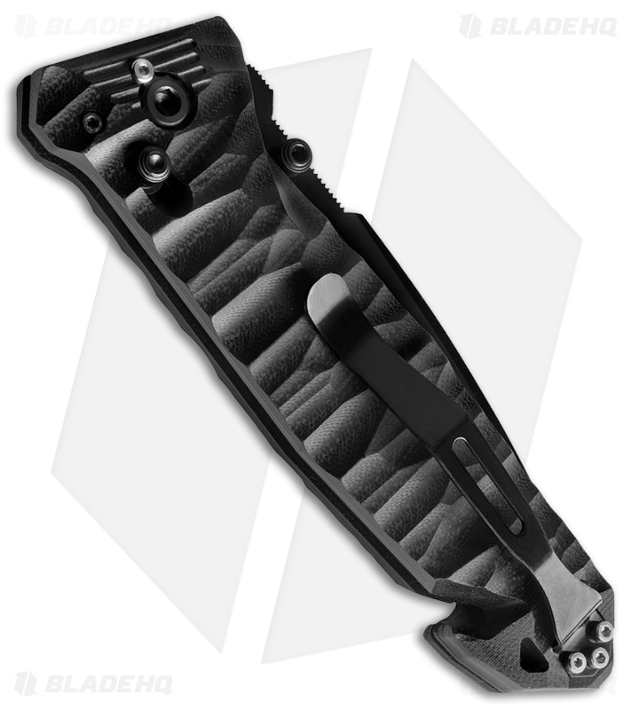 TB Outdoor CAC S200 Bar Lock Knife w/ Glass Breaker Black Polymer (3.7" Black) 
