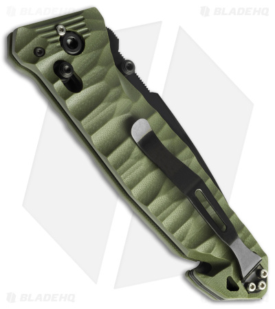TB Outdoor CAC Bar Lock Knife w/ Breaker OD Polymer (3.7" Black Serr) 