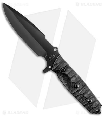 TB Outdoor Maraudeur Fixed Blade Knife w/  Glass Breaker Black G-10 (4.5" Black)
