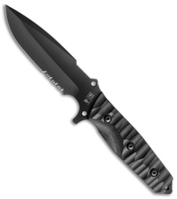 TB Outdoor Maraudeur Fixed Blade Knife w/ Glass Breaker Black G-10 (4.5" Black)