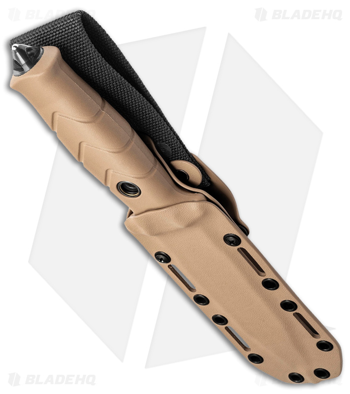TB Outdoor Vengeur Survival Tanto Fixed Blade Knife Tan Polymer (5" Black)