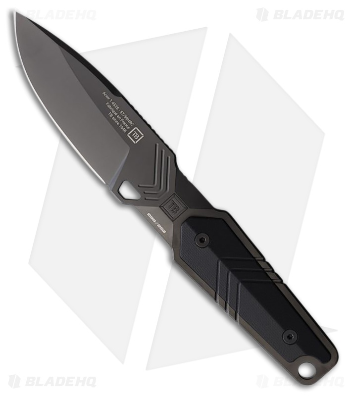 TB Outdoor Impact 127 Fixed Blade Knife Black SS + G-10 (3" PVD 1.4528)