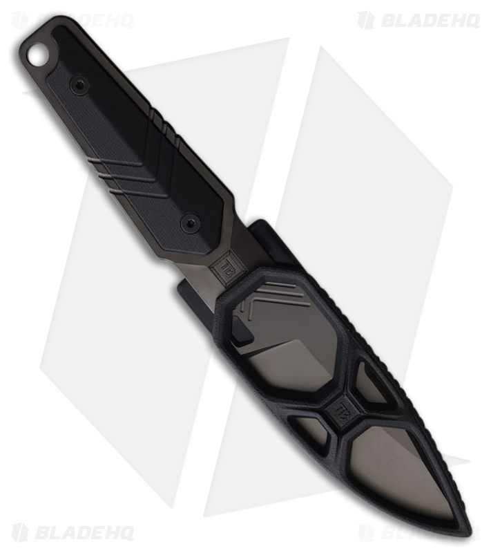 TB Outdoor Impact 127 Fixed Blade Knife Black SS + G-10 (3" PVD 1.4528)
