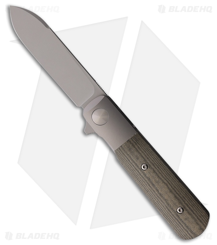 Terrain 365 Otter Flip-ATB Frame Lock Knife OD Green Micarta (3" Terravantium)