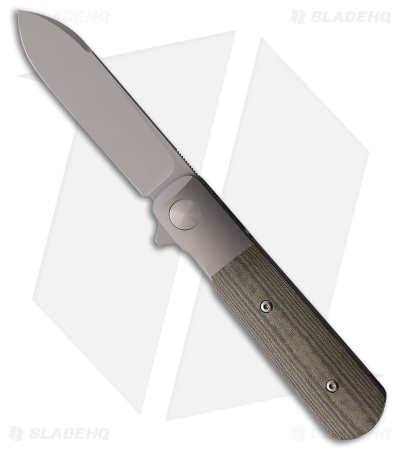 Terrain 365 Otter Flip-ATB Frame Lock Knife OD Green Micarta (3" Terravantium)