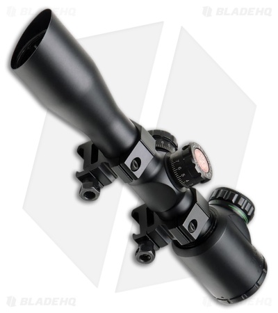 TRUGLO Tactical 4x32mm Illuminated Reticle Scope with Rings – Matte Black