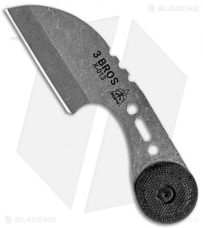 TOPS 3 Bros Fixed Blade Sheepsfoot Neck Knife Black Micarta (2.2