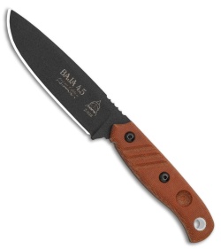 TOPS Knives Baja 4.5 Reserve Edition Fixed Blade Brown Micarta (4.9" Black)