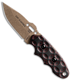 TOPS Knives C.A.T. S-Series Fixed Blade Knife Black/Red G-10 (3.25" Tan)