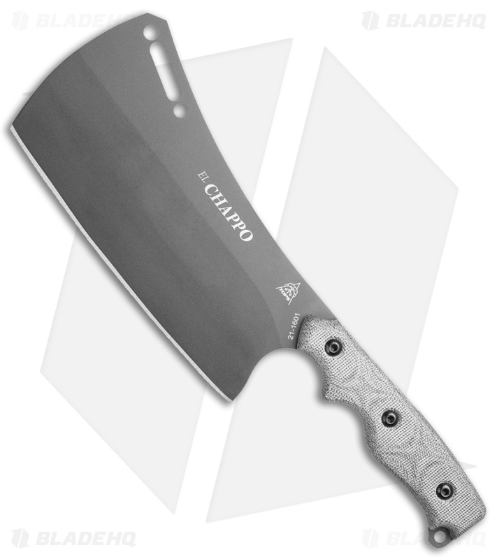 TOPS El Chappo Cleaver Fixed Blade Knife Sniper Gray (6" Acid Rain)