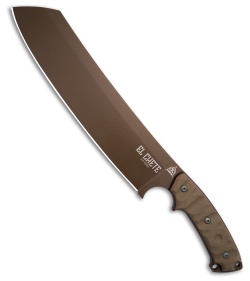 TOPS Knives El Chete Fixed Blade Chopper Knife Tan Canvas Micarta (12" Bronze)